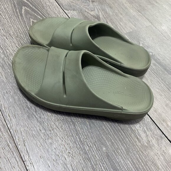 Oofos Ooah Men's 4 Womens 6 Green Slide Sandal Comfort Slip-On Sandals - Picture 3 of 4